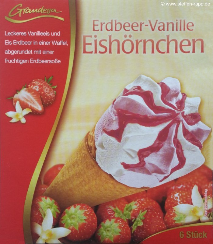 Erdbeer Vanille Eishörnchen