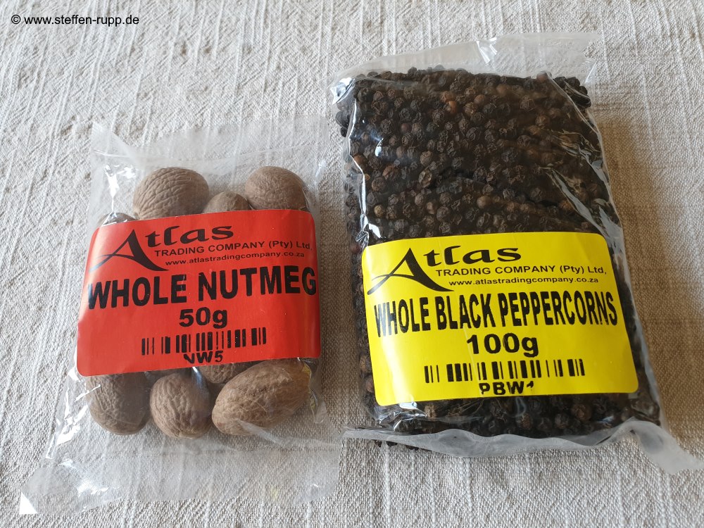 Muskatnuss und Pfeffer