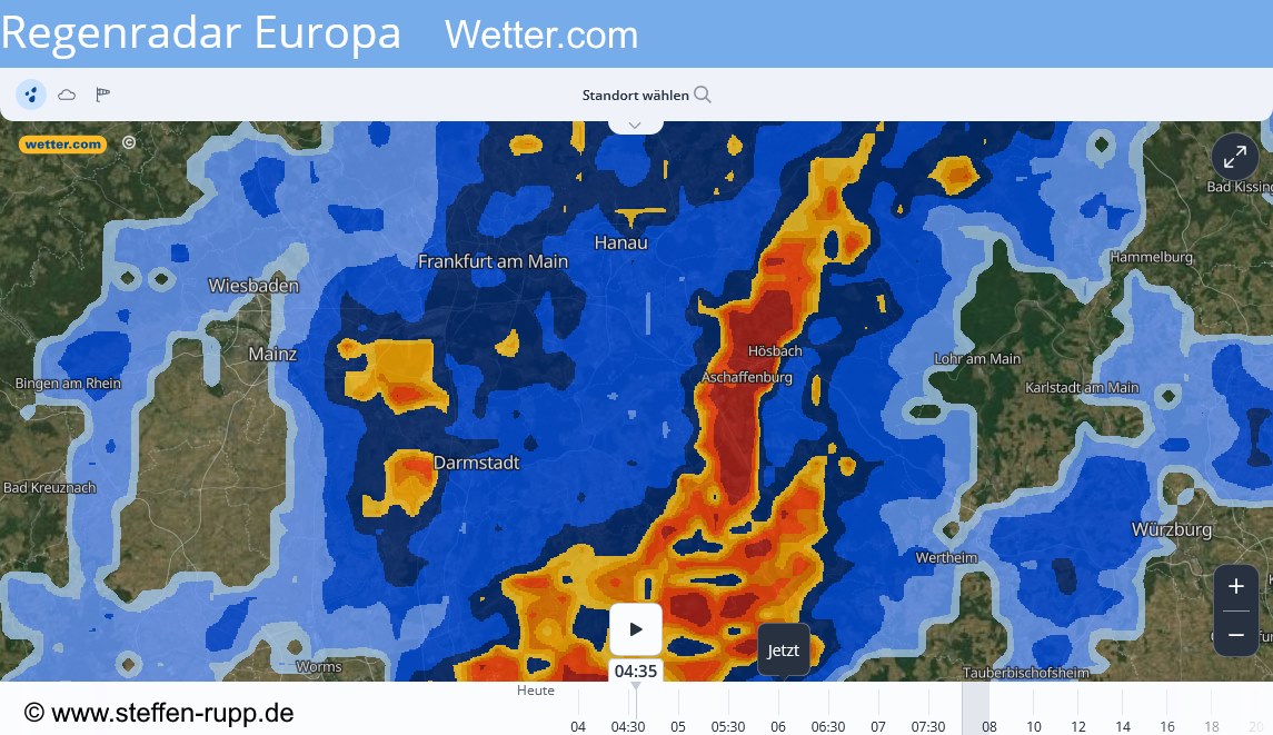 Radarbild - Regenradar
