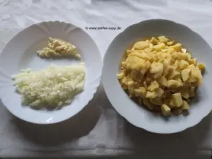 Kartoffeln, Zwiebeln und Knoblauch Kartoffeln, Zwiebeln und Knoblauch