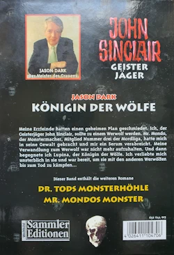 Jason Dark - John Sinclair - Königin der Wölfe - Rückseite vom Buch Jason Dark - John Sinclair - Königin der Wölfe - Rückseite vom Buch